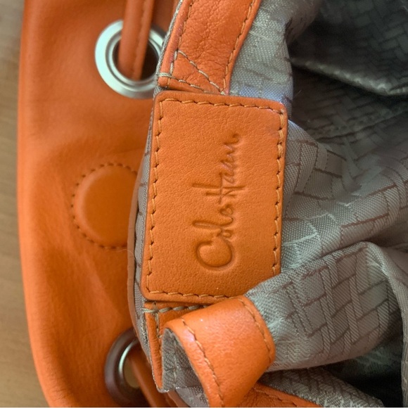 Cole Haan Orange Leather
Drawstring Hobo Bucket Shoulder Bag With Matching Belt - Picture 8 of 16